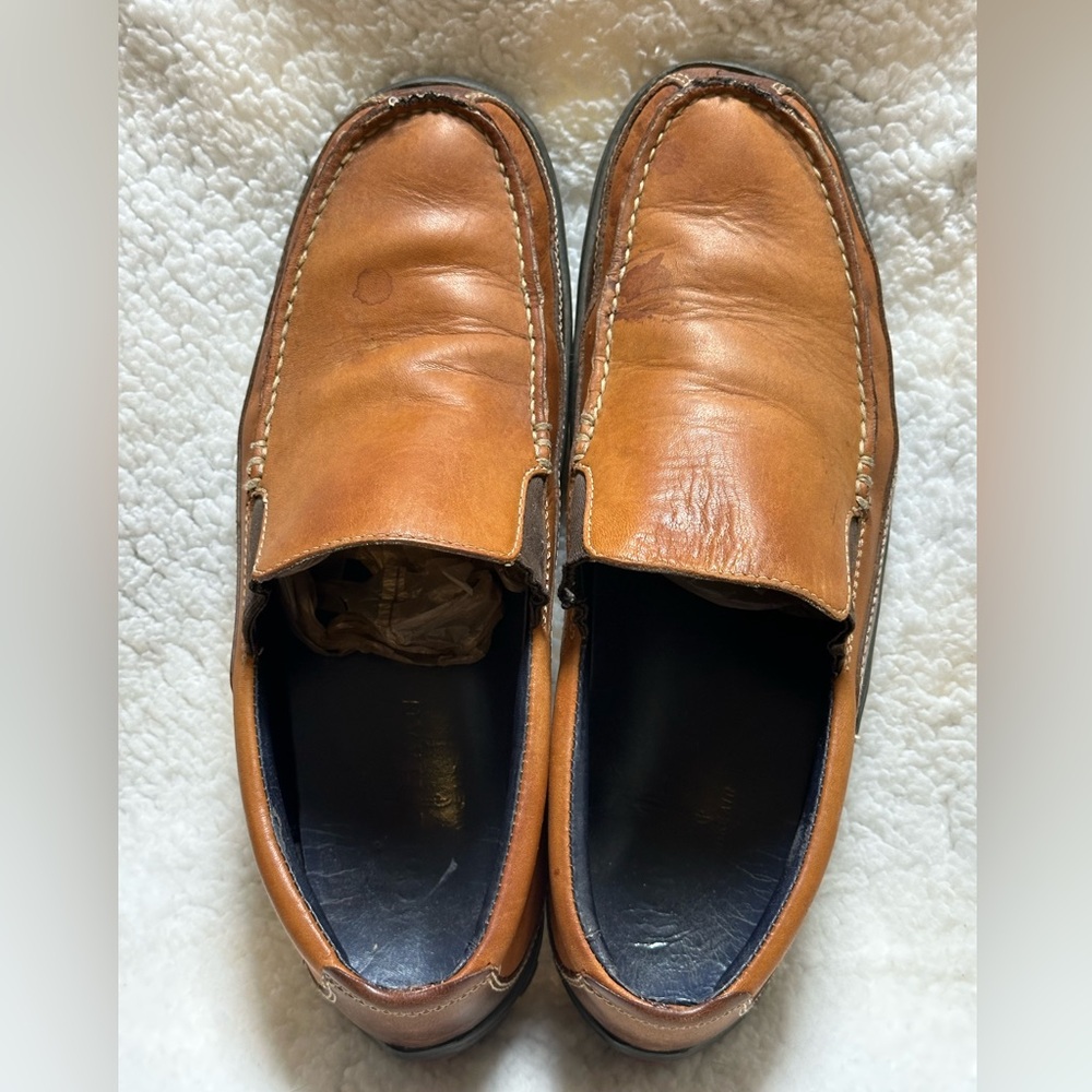 Cole Haan Tucker Venetian Light Brown & Dark Brown Loafers Men's 10M - Flawed - Picture 5 of 13